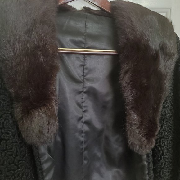 Faux Lamb and Rabbit Fur Black Evening Jacket - Picture 4 of 4